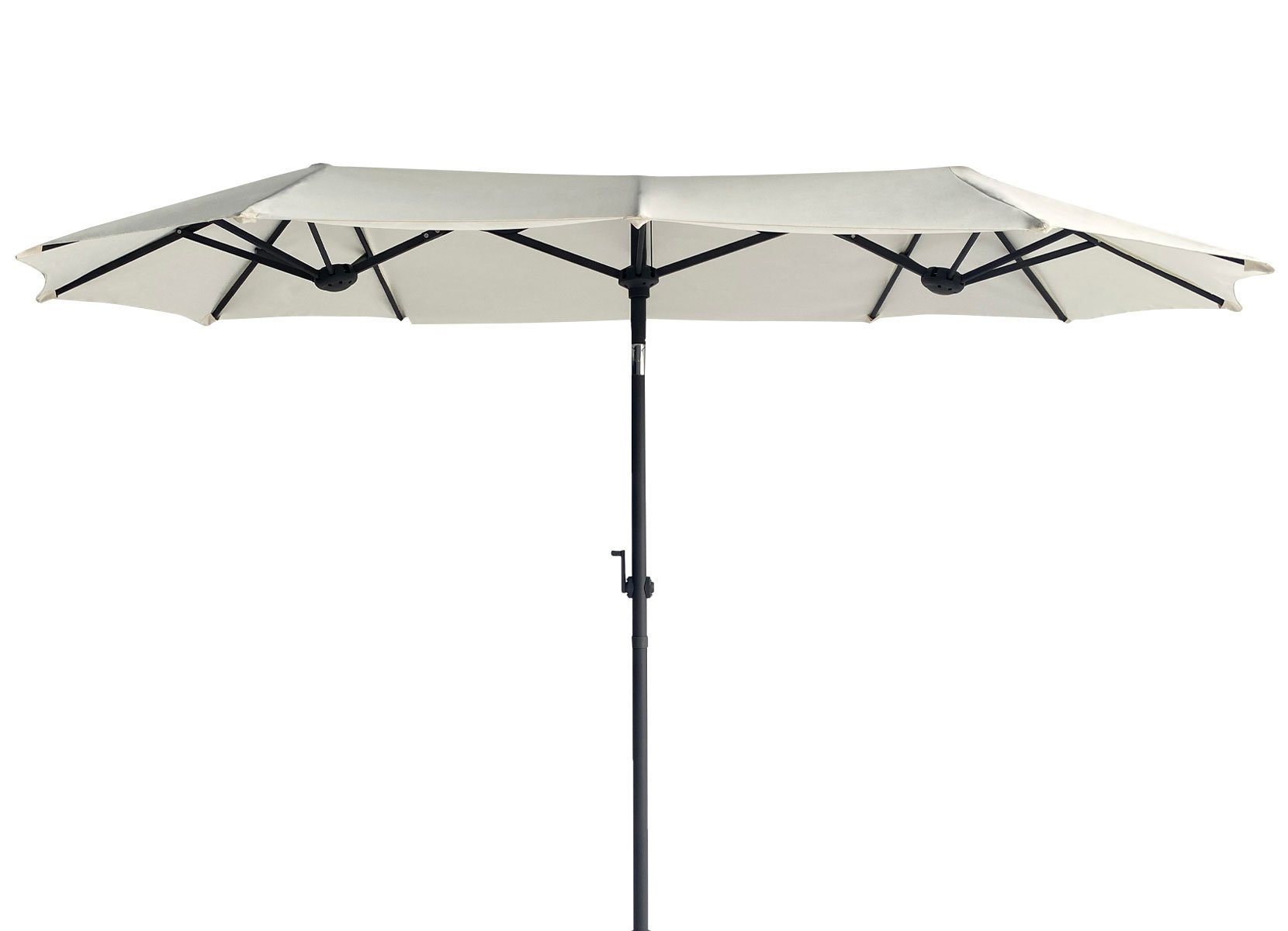 Drei-Kuppel-Sonnenschirm 300x150cm Ecru