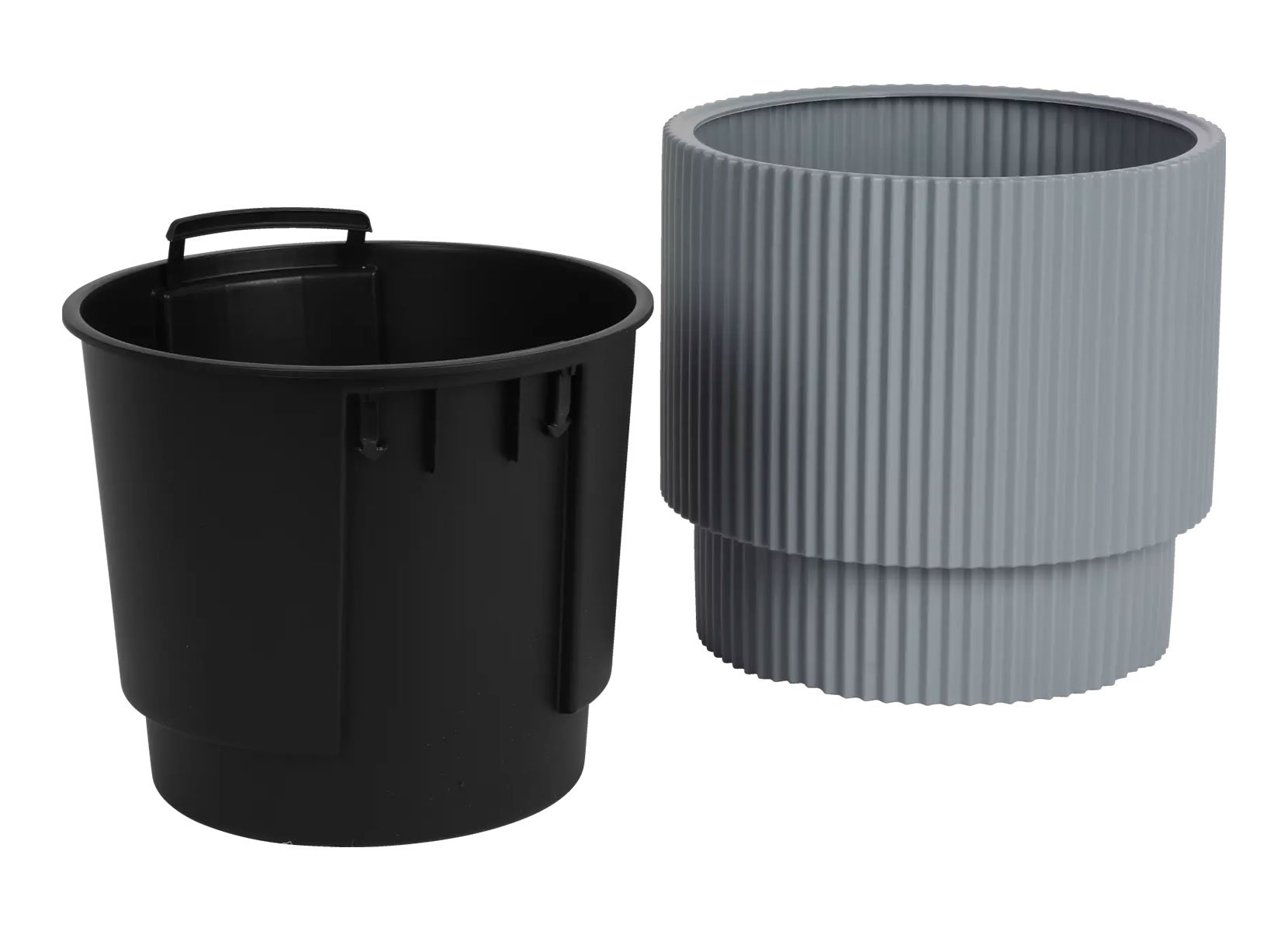 Blumentopf Milly Rillendesign mit Einsatz 30cm Steingrau Blumentopf Milly Rillendesign mit Einsatz 30cm Steingrau